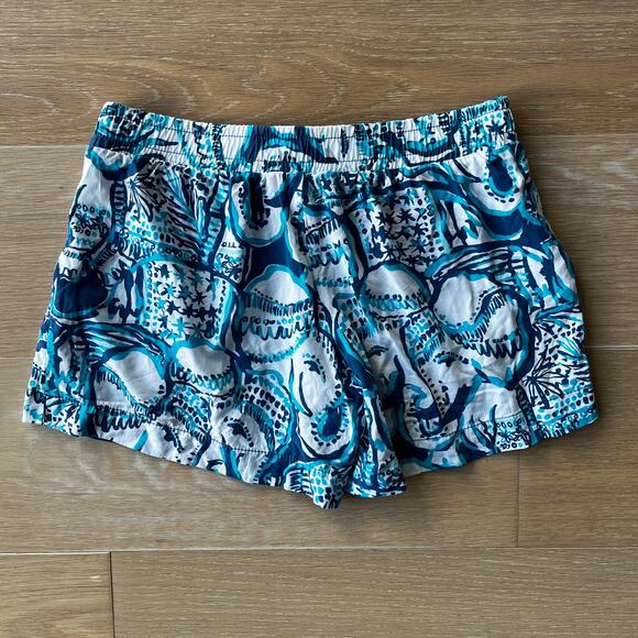 Lilly Pulitzer 5" Katia Short In Indigo Keep On Trunkin Elephants Blue White - Picture 2 of 3